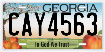 GA license plate CAY4563