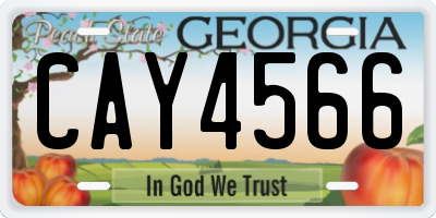 GA license plate CAY4566