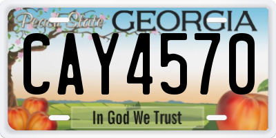 GA license plate CAY4570
