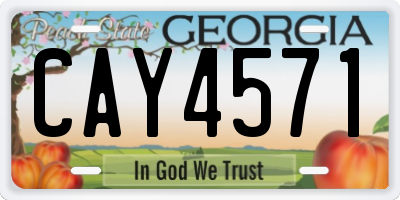 GA license plate CAY4571