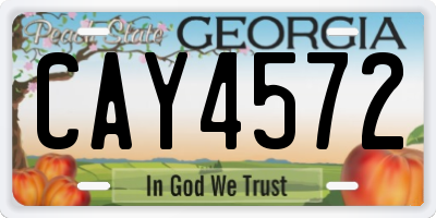 GA license plate CAY4572