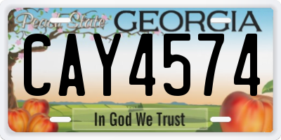GA license plate CAY4574