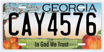 GA license plate CAY4576