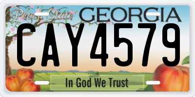 GA license plate CAY4579