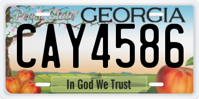 GA license plate CAY4586