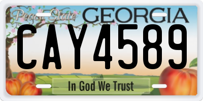 GA license plate CAY4589