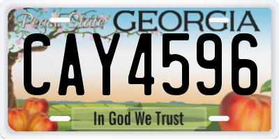 GA license plate CAY4596