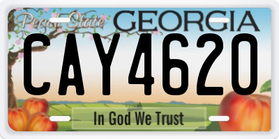 GA license plate CAY4620