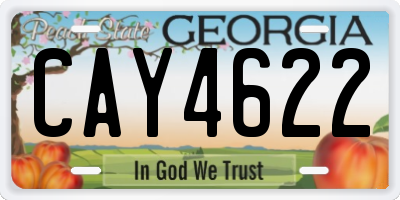 GA license plate CAY4622