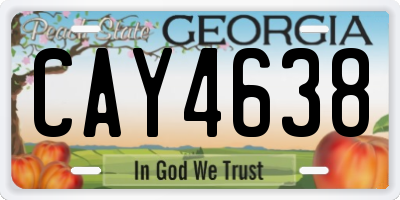GA license plate CAY4638