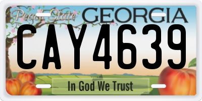 GA license plate CAY4639