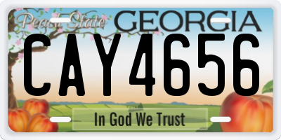 GA license plate CAY4656