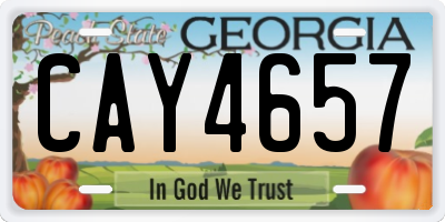 GA license plate CAY4657
