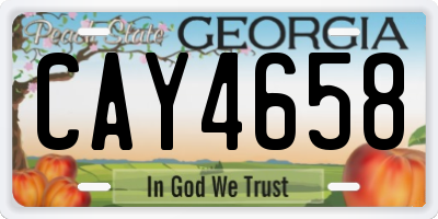 GA license plate CAY4658