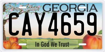 GA license plate CAY4659