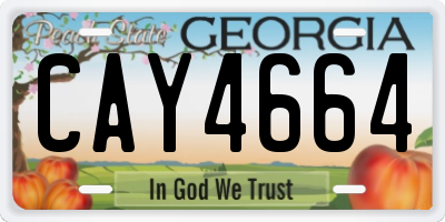 GA license plate CAY4664