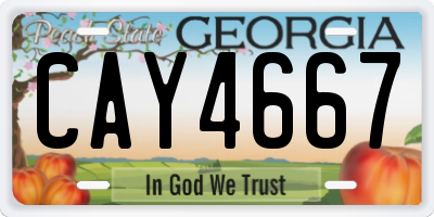 GA license plate CAY4667