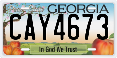 GA license plate CAY4673