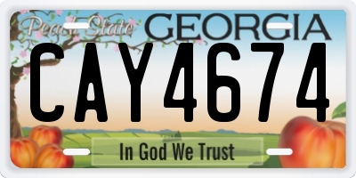 GA license plate CAY4674