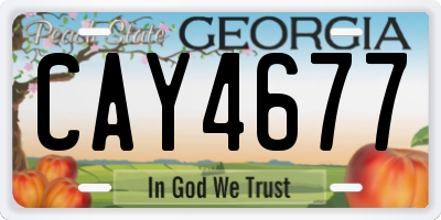 GA license plate CAY4677