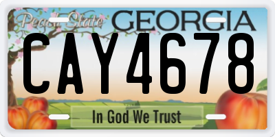 GA license plate CAY4678