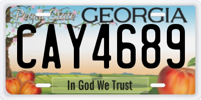 GA license plate CAY4689