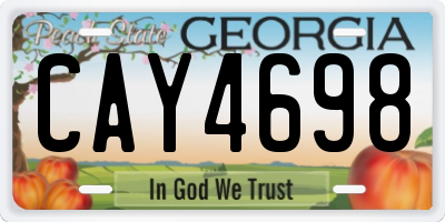 GA license plate CAY4698