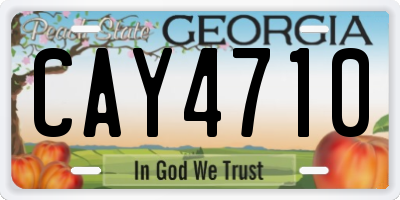 GA license plate CAY4710