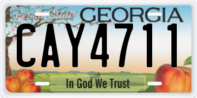 GA license plate CAY4711