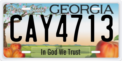 GA license plate CAY4713