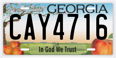 GA license plate CAY4716