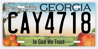 GA license plate CAY4718