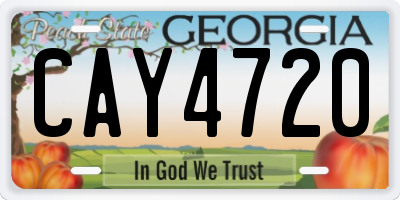 GA license plate CAY4720