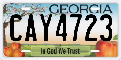 GA license plate CAY4723