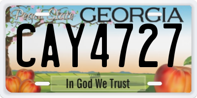 GA license plate CAY4727