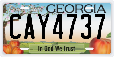 GA license plate CAY4737