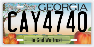GA license plate CAY4740