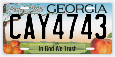 GA license plate CAY4743