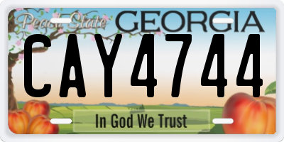 GA license plate CAY4744