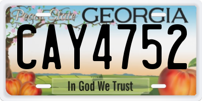GA license plate CAY4752