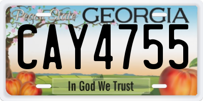 GA license plate CAY4755
