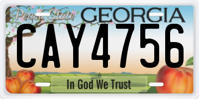 GA license plate CAY4756