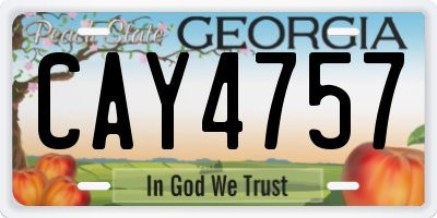 GA license plate CAY4757