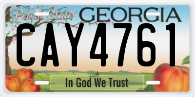 GA license plate CAY4761