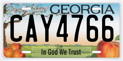 GA license plate CAY4766