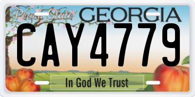GA license plate CAY4779