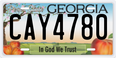 GA license plate CAY4780