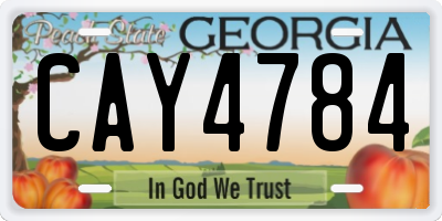 GA license plate CAY4784