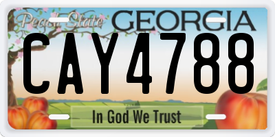 GA license plate CAY4788