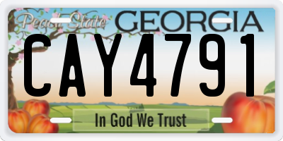 GA license plate CAY4791